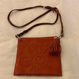 Brighton Leather Crossbody Bag - orange